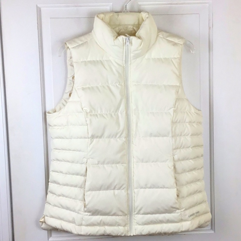 Lands' End Women's Cream Puffer Vest